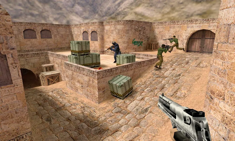 ภาพจากในเกม: de_dust2 บนเบราว์เซอร์